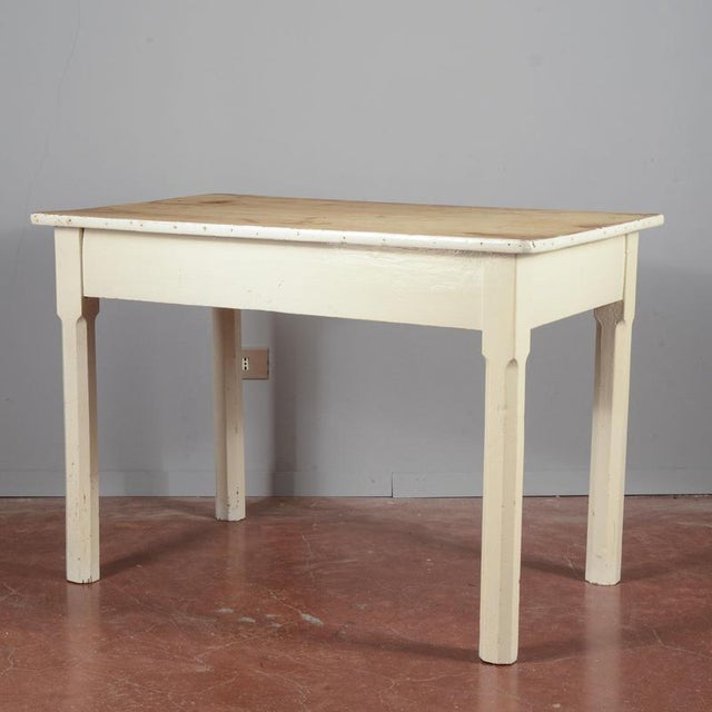 1930s Painted Fir Kitchen Table, Early 1900s For Sale - Image 5 of 18
