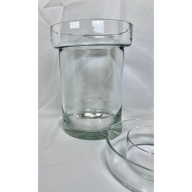 Vintage Blown Clear Glass 2 Pce. Champagne/Wine Cooler With Removable Collar For Sale - Image 9 of 11