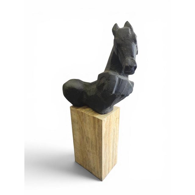 Gold Alfredo Lanz, Greek Horse Sculpture, 1970, Terracotta For Sale - Image 8 of 14