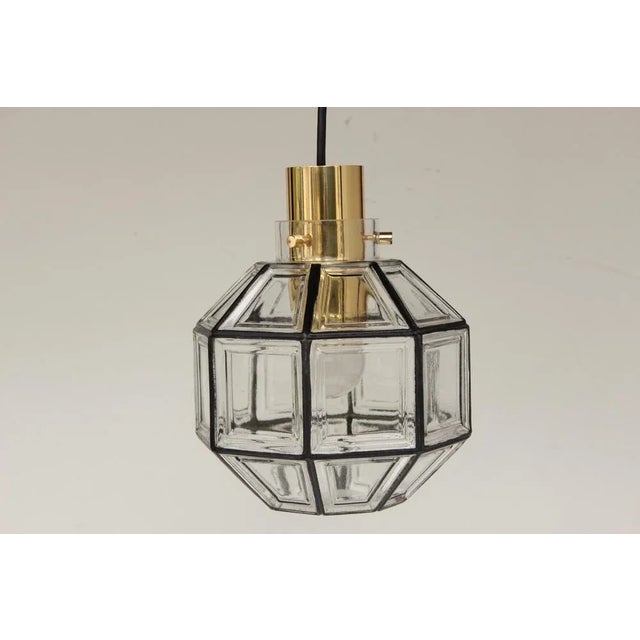 1970s Glass & Iron Ceiling Lamp from Limburg, 1970s For Sale - Image 5 of 11