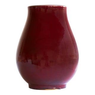 Contemporary Raspberry Hue Ceramic Vase For Sale
