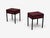 Jean-Michel Frank Style, Nightstands, Burgundy Leather, Iron For Sale - Image 4 of 12