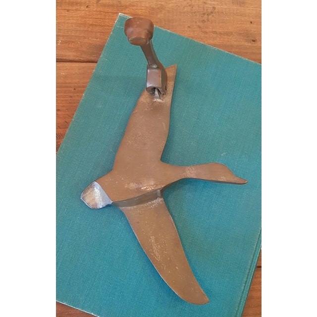 Vintage Brass Flying Goose Door Knocker For Sale - Image 4 of 9