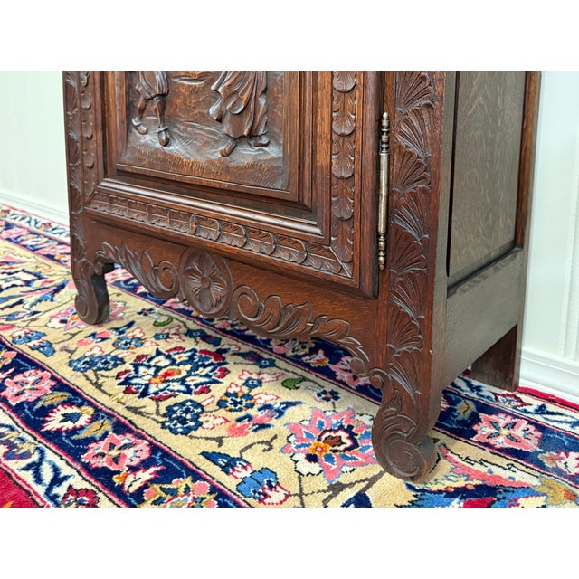 Antique French Breton Jam Cabinet Cupboard Storage Drawer Carved Oak 19th C For Sale - Image 14 of 18