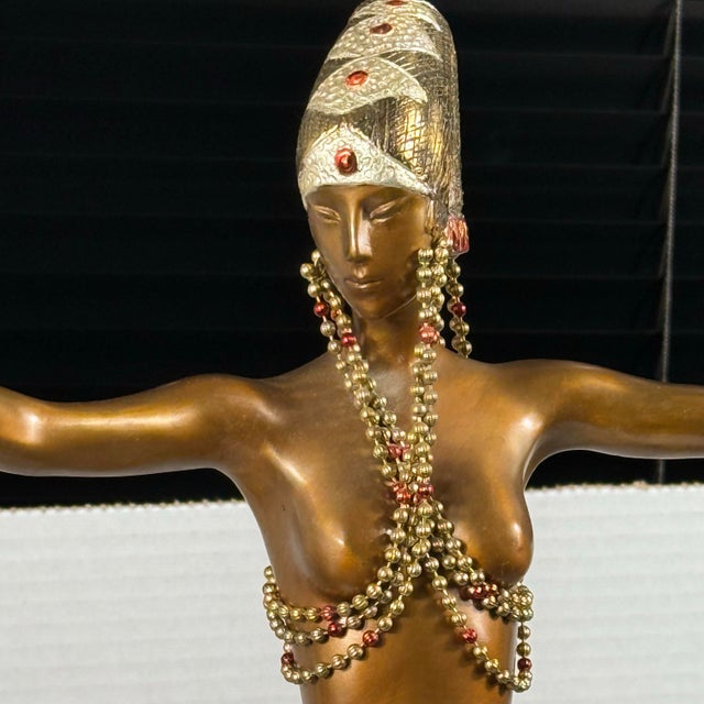 Erté Fine Erte Bronze Sculpture LTD 291/375 1987 Chalk/Vermillion W/Coa For Sale - Image 4 of 12