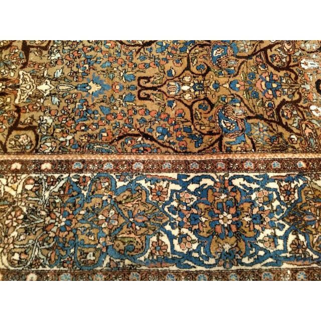 19th Century Persian Farahan Rug, Hand-Knotted Wool, Allover Floral Pattern, Camelhair & Blue, 5x7 For Sale In Chicago - Image 6 of 18