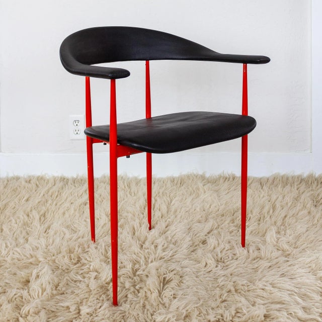 Red and Black Bauhaus Style Mid Century Accent Chair Chairish