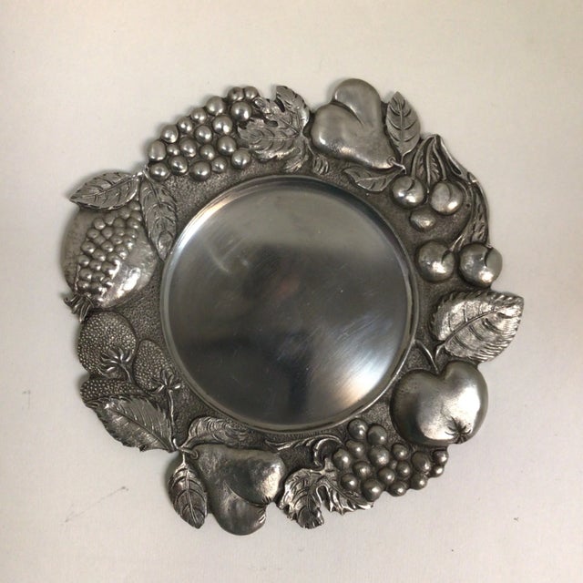 Silver Sheffield Silver Plated Wine Bottle Coasters,1 Italian Pewter Coaster, 1 Author Court Wine Bottle Coaster- Group of 4 For Sale - Image 8 of 12