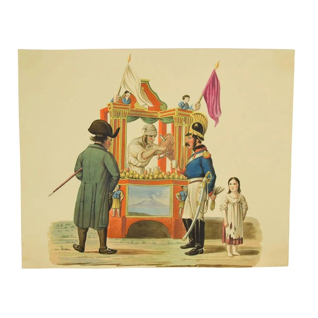 Michela De Vito - Soft Drink Sellers - Original Gouache - by Michela De Vito - 19th Century For Sale