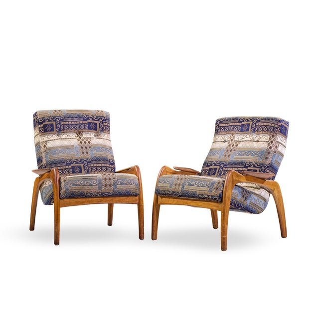 Mid-Century Modern Adrian Pearsall for Craft Associates Mid Century Walnut Lounge Chairs - Pair For Sale - Image 3 of 12