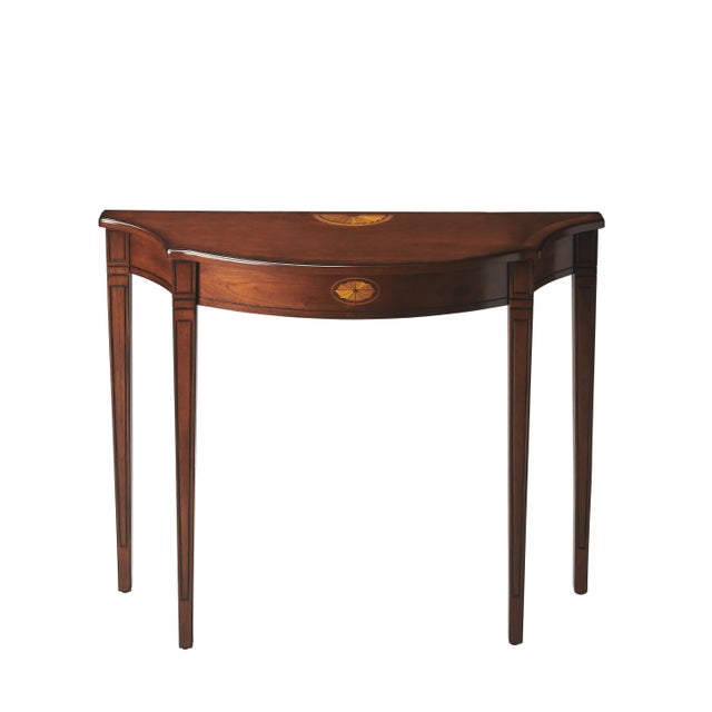 Chester 36 in. W Demilune Wood Console Table, Olive Ash For Sale In Chicago - Image 6 of 6