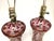 Glass Antique Bohemian Regency Ruby Red Flashed Glass Lamps Pair Diamond Pattern - a Pair For Sale - Image 7 of 7