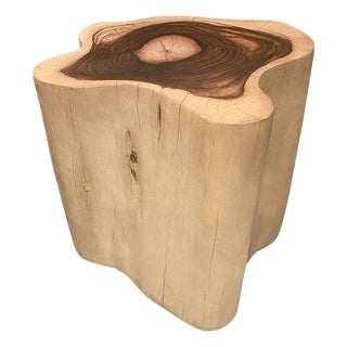 Andrianna Shamaris Rare Sono Wood Oversized Side Table or Pedestal For Sale