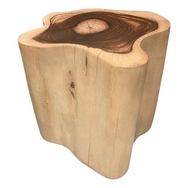 Andrianna Shamaris Rare Sono Wood Oversized Side Table or Pedestal For Sale