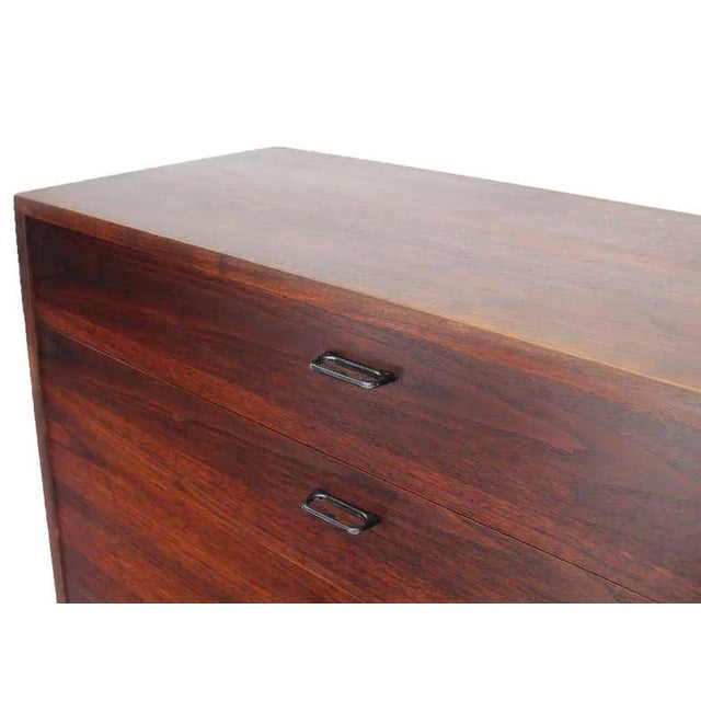 1960s Danish Modern Walnut High Chest or Dresser For Sale - Image 6 of 9