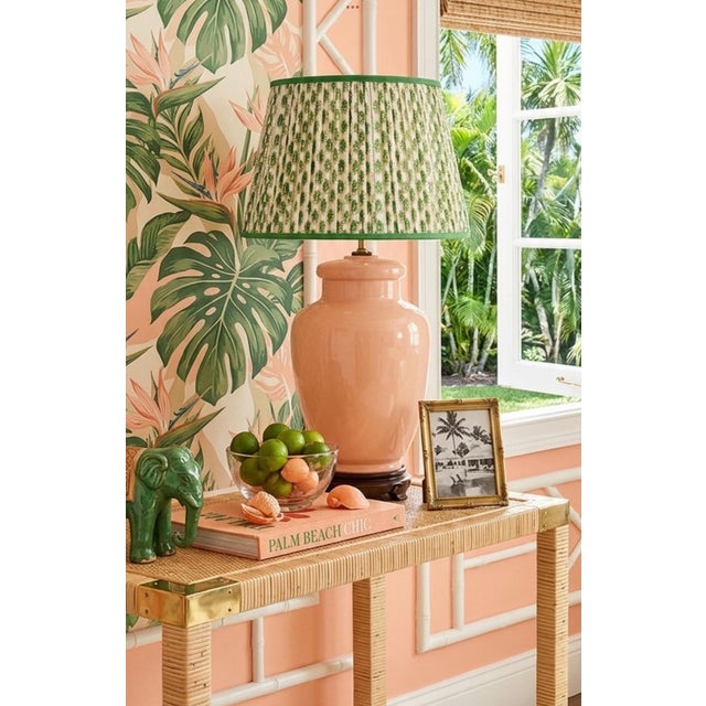 This large vintage ginger jar lamp brings soft, elegant color and timeless Asian‑inspired form to any room. The ceramic...