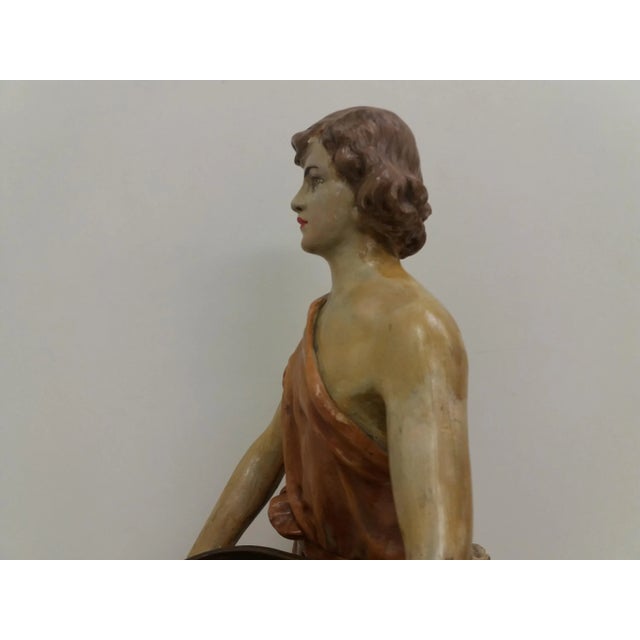 Czechoslovakian Art Deco Terracotta Girl Statue, 1930s For Sale - Image 16 of 18