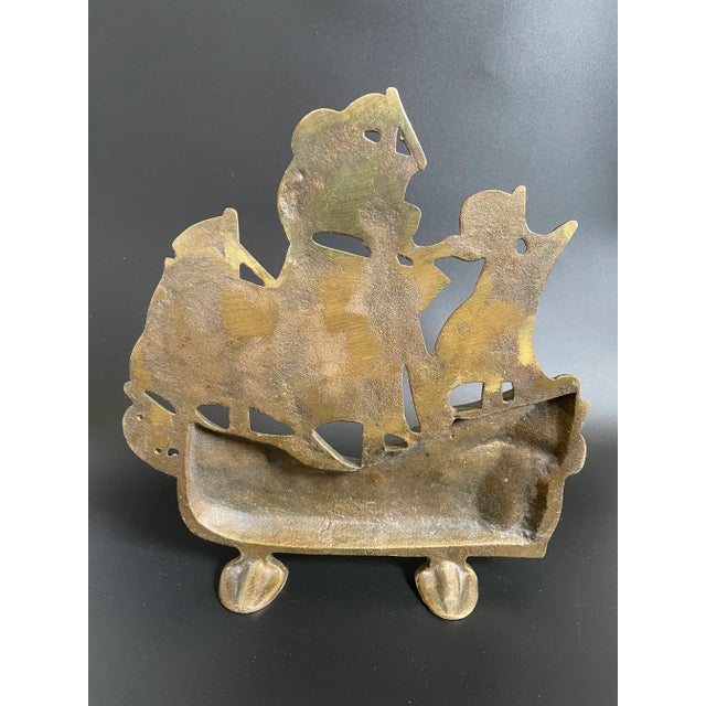 Vintage Solid Brass Colonial Ship Sailing Boat Doorstop For Sale - Image 4 of 13