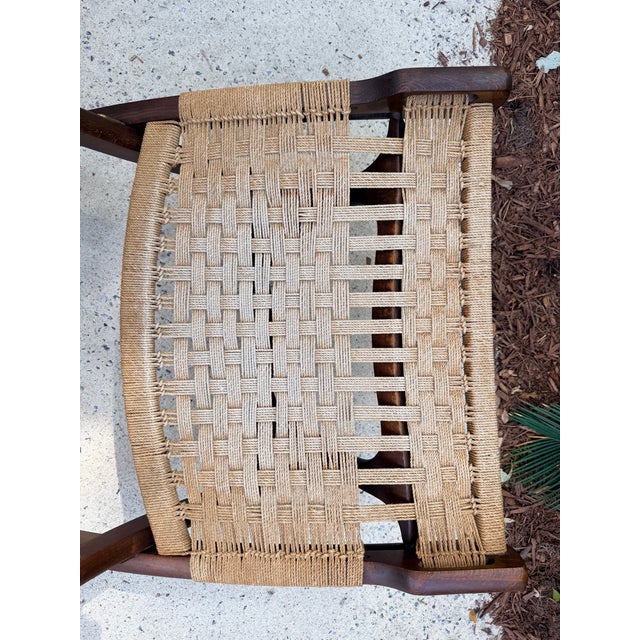 Hans Wegner Style Folding Rope Chairs Mid Century Modern Lounge Chairs Pair For Sale - Image 14 of 14