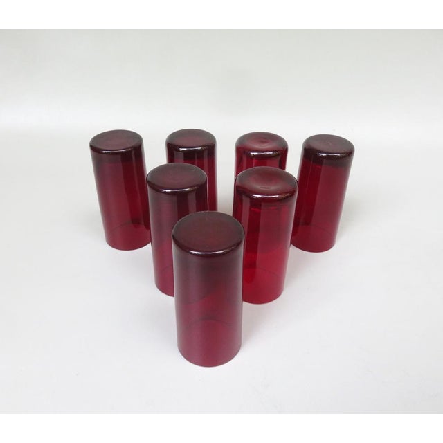 Water Jug with 7 Glasses in Red by Monica Bratt, Sweden, 1950s, Set of 8 For Sale - Image 15 of 18