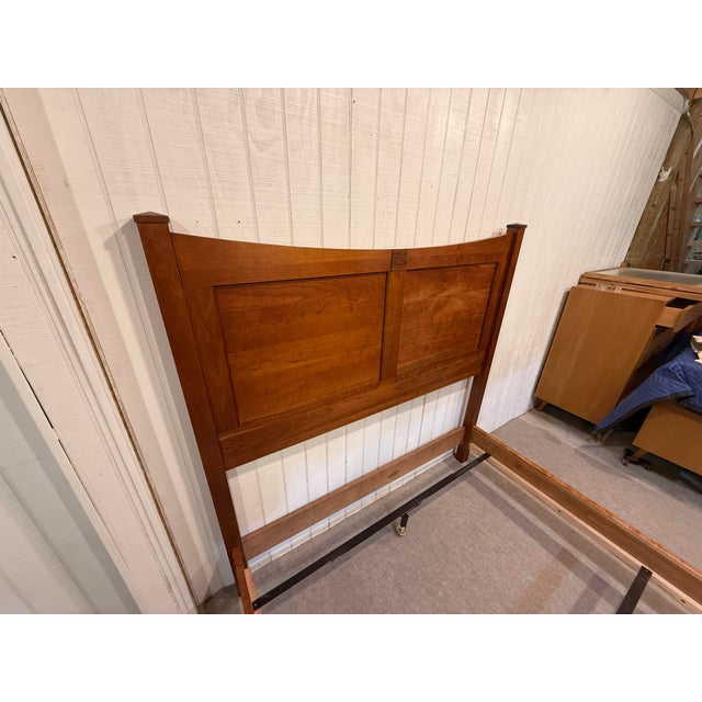 Wood Late 20th Century Harden Solid Cherry Full-Size Bed Frame For Sale - Image 7 of 8