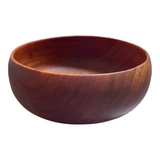 Mid-Century Hawaiian Kamani Wood Carved Bowl For Sale