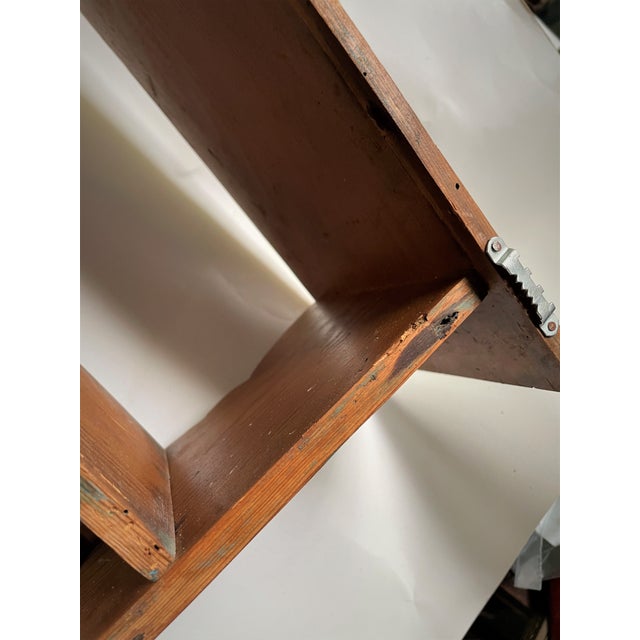 Late 20th Century Country Primitive Cabin Pine 2 Tier Wall Shelf W/ Shaped Sides & Coat Rack Rod For Sale - Image 11 of 14