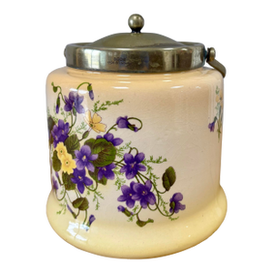 Antique English Porcelain Biscuit Barrel