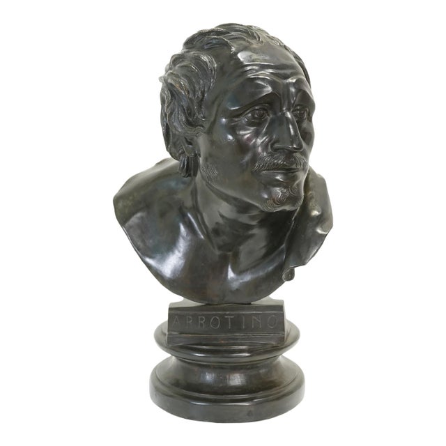 Early 20th Century Arrotino Knife Sharpener Classical Sculpture - Life Size Bronze Bust Fonderia Artistica Chiurazzi For Sale