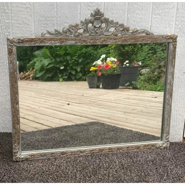 Wood Entryway Mirror Mantle Dining Sideboard Hall Vintage For Sale - Image 7 of 8