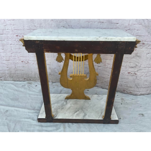 Swedish Gustavian Giltwood Console Table With Lyre and Marble Top For Sale - Image 10 of 10