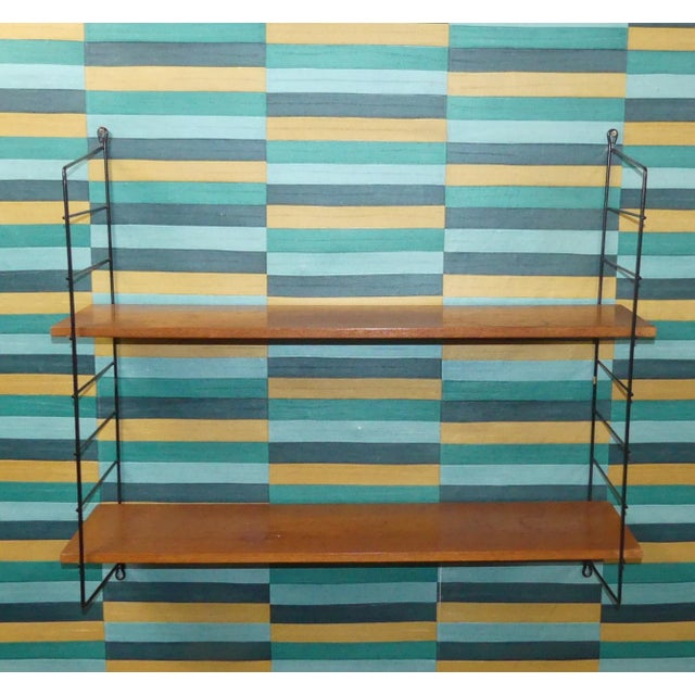 Vintage String Shelf in Walnut, 1960s For Sale - Image 6 of 13