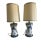 Chinese Antique Blue and White Lamp Set With Original Shades - A Pair For Sale - Image 3 of 6