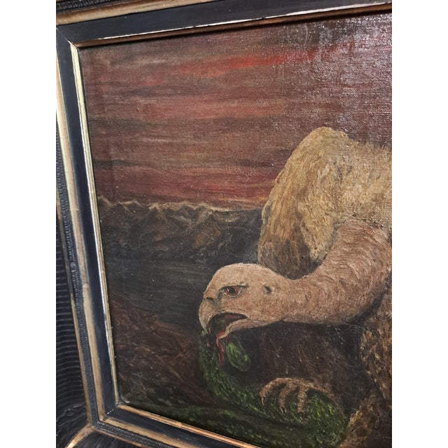 Late 19th Century Vulture, 1890, Oil Painting on Canvas, Framed For Sale - Image 5 of 7