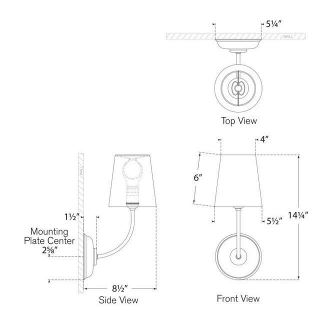 Vendome Single Sconce in Bronze with Linen Shade Designer: Thomas O'Brien Finish: Bronze Height: 14" Width: 5.5"...