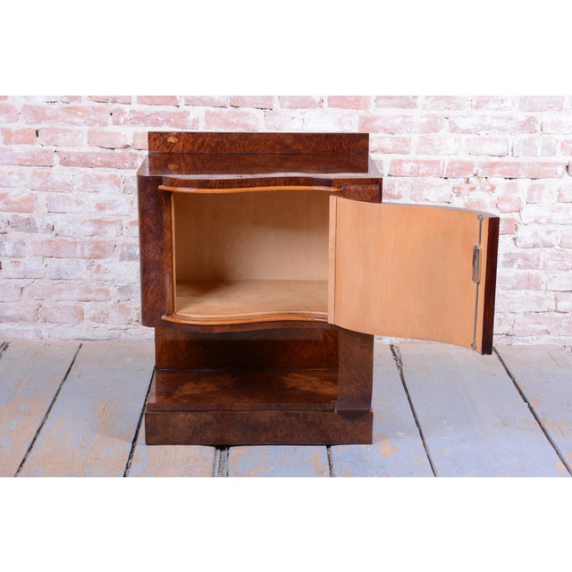 Exclusive pair of Art Deco bedside tables from the first half of the 20th century, originating from elegant France. These...