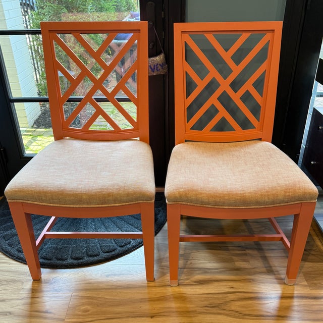 Pair of Kindel Trellis Side Chairs For Sale - Image 10 of 10