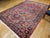 Textile Vintage Persian Heriz Rug, Hand-Knotted Wool, Geometric Medallion Pattern, Red & Navy, 9x12 For Sale - Image 7 of 18