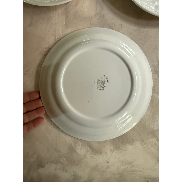 Ceramic 1950s Set of Five (5) Royal Crownford Wheat Ironstone Plates, 9 5/8 Inch Dinner Plates, Made in England For Sale - Image 7 of 9