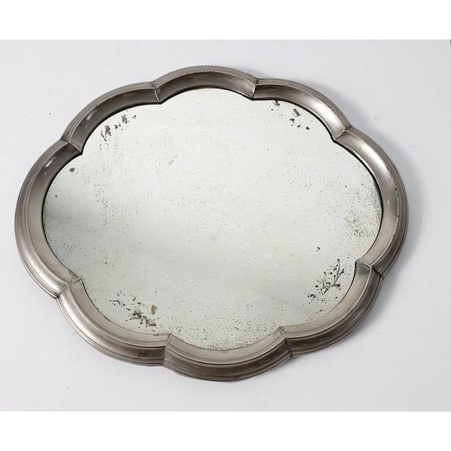 Art Deco Baroque Italian Table Mirror in Pewter, 1930s For Sale - Image 4 of 8