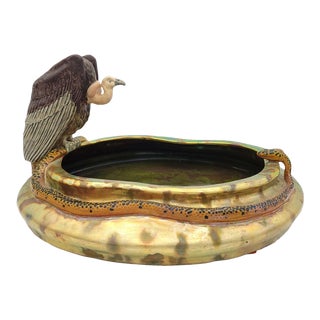 Zsolnay Porcelain Large Low Bowl, Early 20th Century For Sale