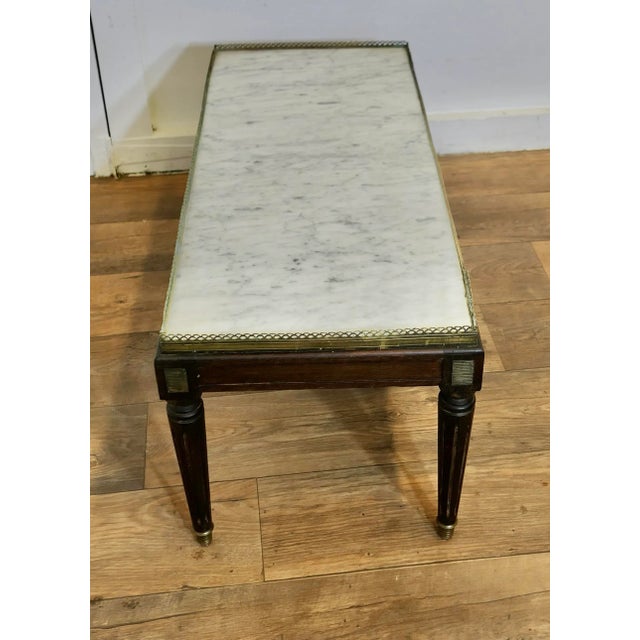 French Coffee Table with Marble For Sale - Image 4 of 8