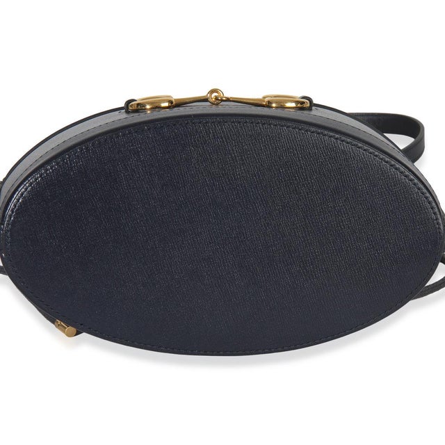 Animal Skin Red Navy Calfskin Horsebit 1955 Drawstring Bucket Bag For Sale - Image 7 of 9