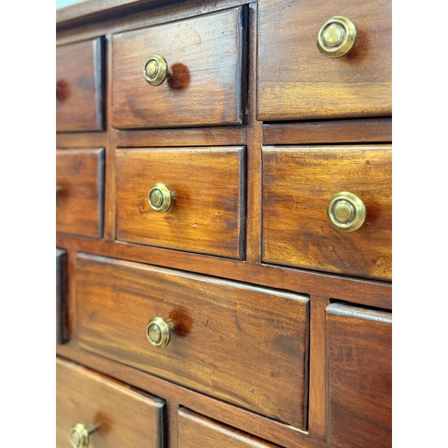 Vintage Apothecary Cabinet Handmade Nineteen Drawer Wood Storage Rustic Rare For Sale In Tampa - Image 6 of 13