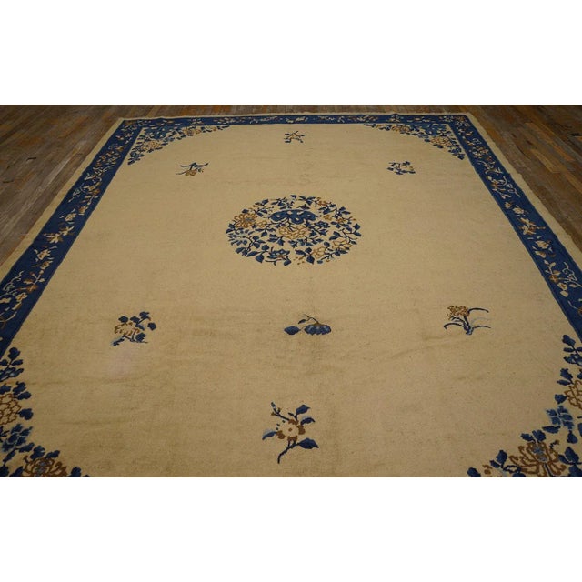Early 20th Century Chinese Peking Carpet ( 8'' x 9'5'' - 244 x 287 ) Antique Chinese – Peking Medium Wool Ivory Rug,...
