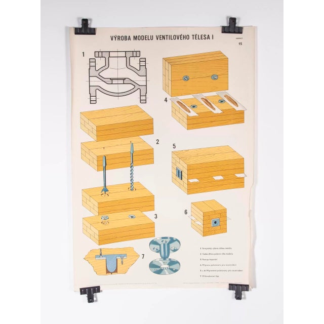 Cream Czech Technical Industrial Foundry Mould Engineering Poster 14, 1950 For Sale - Image 8 of 10