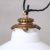 Antique French Glass and Brass Pendant Light For Sale - Image 4 of 8