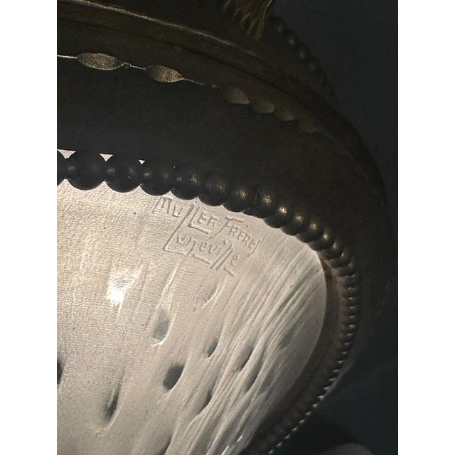 Glass Art Deco Chandelier by Muller Frères for Muller Frères, 1930 For Sale - Image 7 of 18