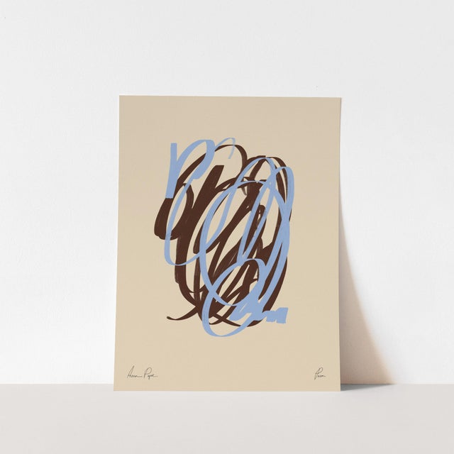 Contemporary BRWN and Blue Lines Giclee Print For Sale - Image 4 of 5