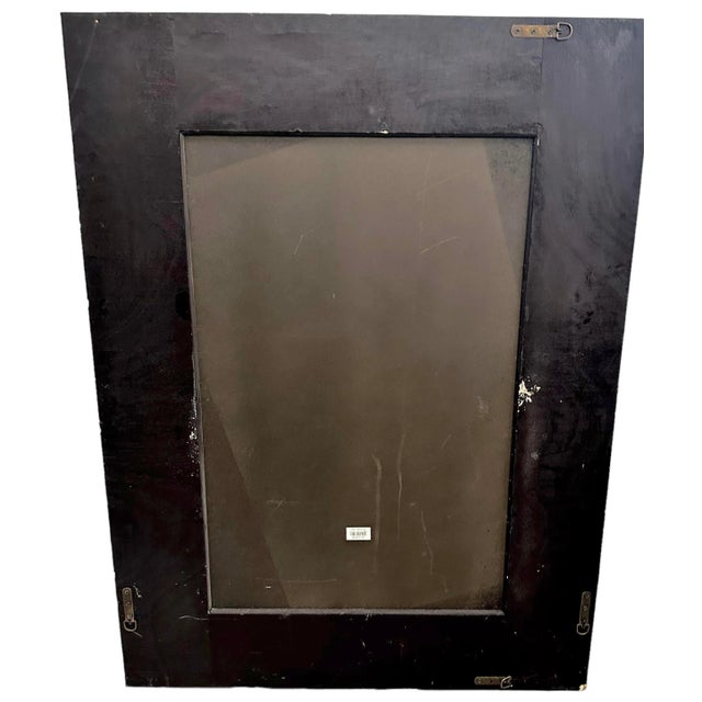 Wooden Framed Rectangular Rustic Mirror For Sale - Image 10 of 11